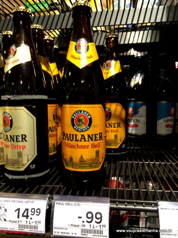 Paulaner Müncher Hell (e variações) 500 ml: € 0,99