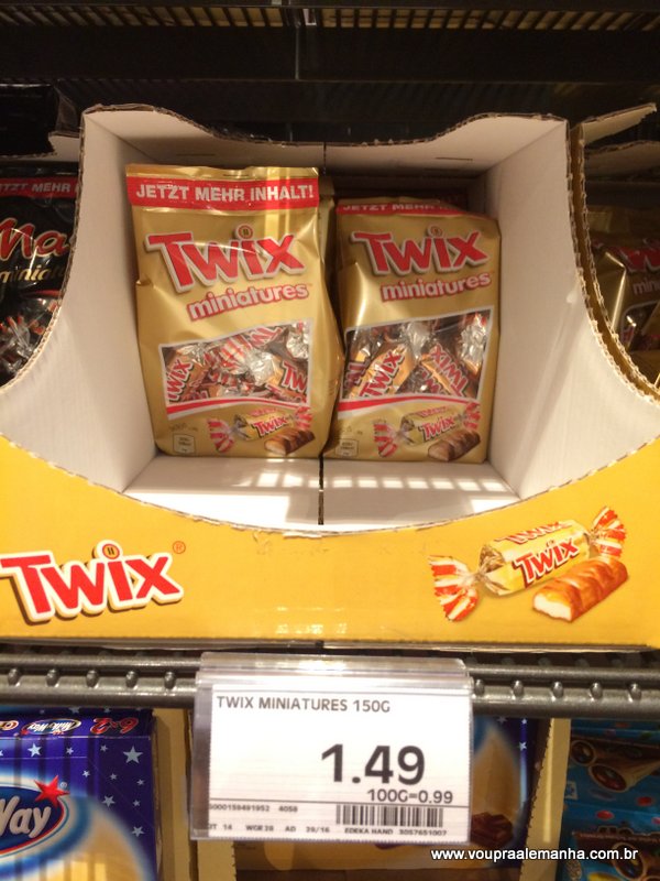 Mini Twix 100g: €1,49