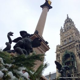 A Marienplatz de Munique no inverno