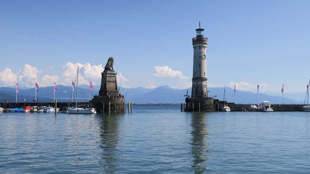 Porto de Lindau, no Lago Constança, na Alemanha